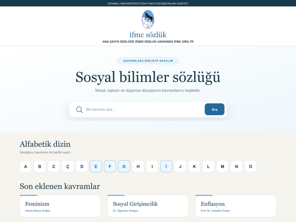 İFMC Sözlük için hazırlanan yeni tasarımın temsili arayüz görseli